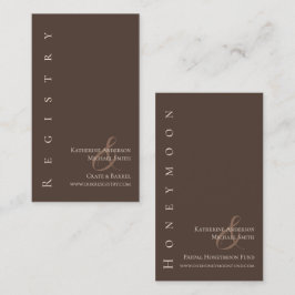 Modern Simple Bröllop Registry-Land Brown Visitkort