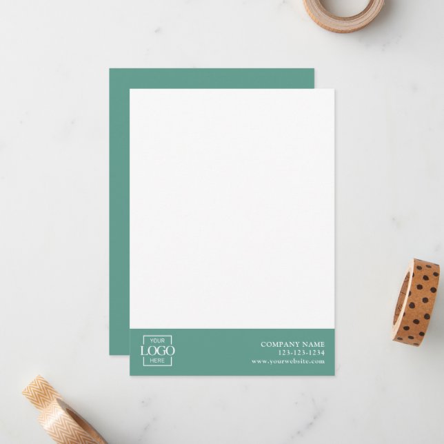 Modern Simple Business Logo Professional Editable Anteckningskort (Fram/Back In Situ)