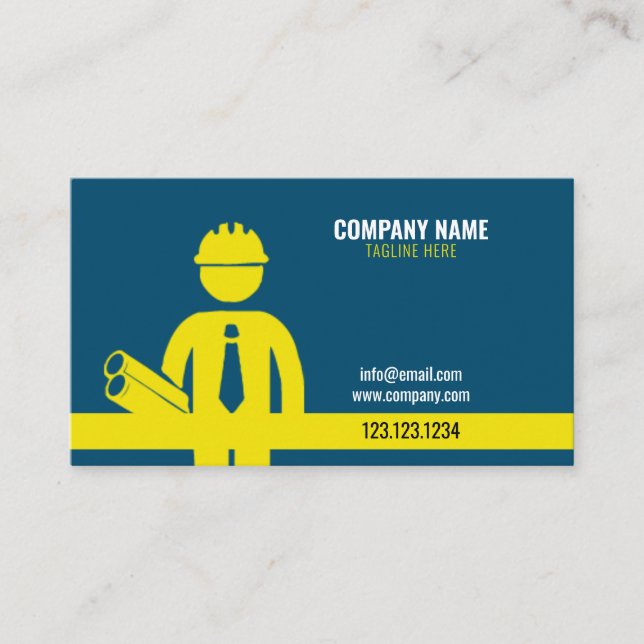 Modern Simple Byggnad Construction Company Busine Visitkort (Framsida)