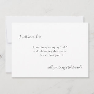 Modern Simple Calligraphy Bridesmaid Frieri Kort