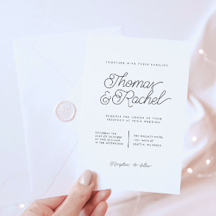 Modern Simple Calligraphy Script Bröllop Inbjudningar