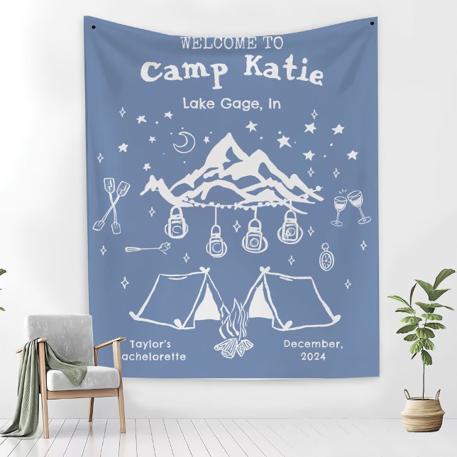 Modern Simple Camp Bachelorette Party Fleecefilt (Skapare uppladdad)