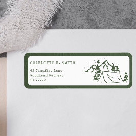 Modern Simple Camping Bachelorette Party Adress Returadress Etikett