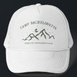 Modern Simple Camping Helg Bachelorette Party Keps<br><div class="desc">Modern Simple Camping Helg Bachelorette Party Truckerkeps</div>