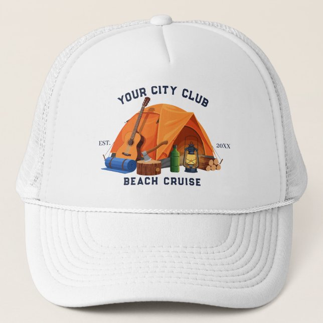 Modern Simple Camping Weekend Bachelorette Party Keps (Framsida)