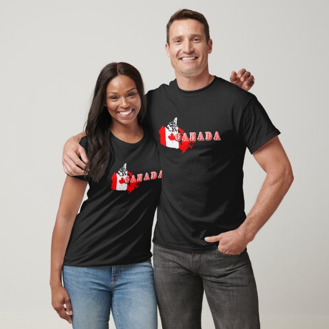 Modern Simple Canada Script karta Flagga T Shirt (Unisex)
