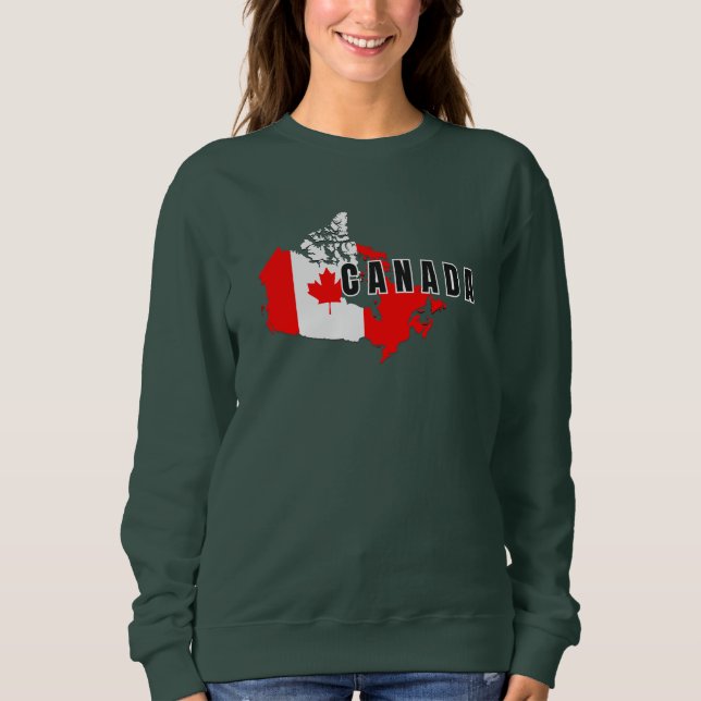 Modern Simple Canada Script karta Flagga T Shirt (Framsida)