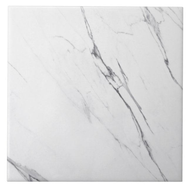 Modern Simple Carrara White Faux Marble Kakelplatta (Framsidan)