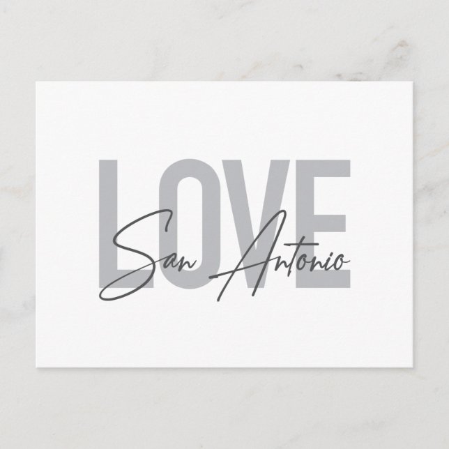 Modern, simple, chic, cool design Love San Antonio Vykort (Framsida)