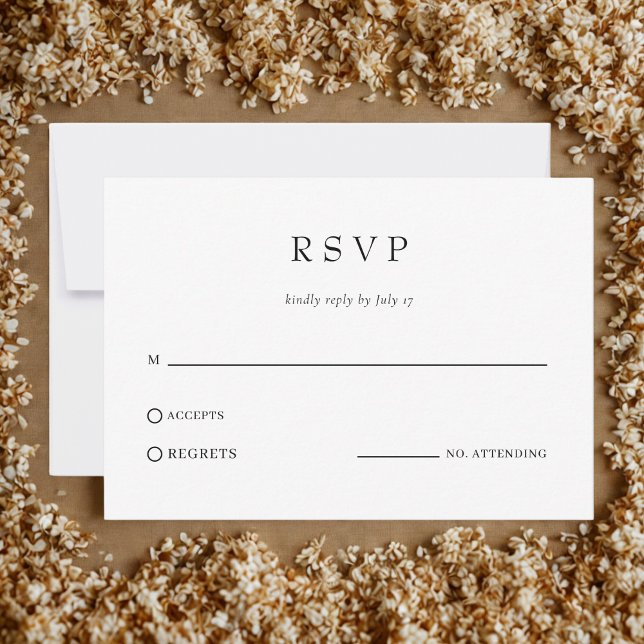 Modern Simple Classic Wedding QR Code RSVP OSA Kort (Skapare uppladdad)
