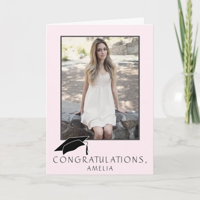 Modern Simple Congratulations Graduation Photo Kort (Framsida)