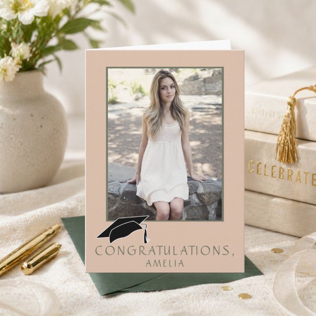Modern Simple Congratulations Graduation Photo Kort (Skapare uppladdad)