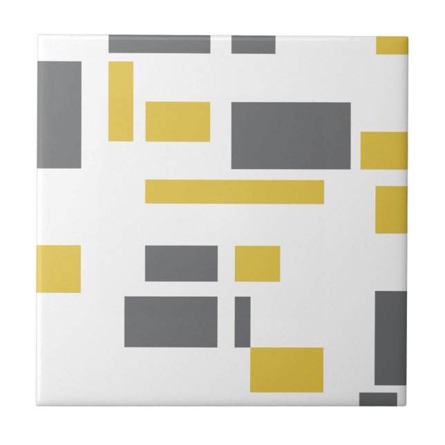 Modern, simple, cool geometric yellow gray pattern kakelplatta (Framsidan)