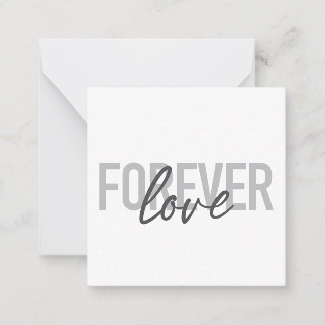 Modern, simple, cool typography of Forever Love Anteckningskort (Framsida)
