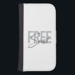 Modern, simple, cool typography of Free Spirit Galaxy S4 Plånbok<br><div class="desc">Modern,  simple,  minimal typographic design of a saying "Free Spirit" in tones of grey color. Cool,  urban,  trendy and playful graphic vector art with handwritten typography.</div>