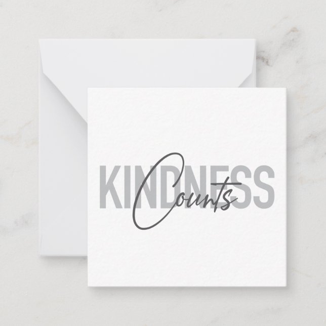 Modern, simple, cool typography of Kindness Counts Anteckningskort (Framsida)