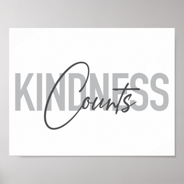 Modern, simple, cool typography of Kindness Counts Poster (Framsidan)