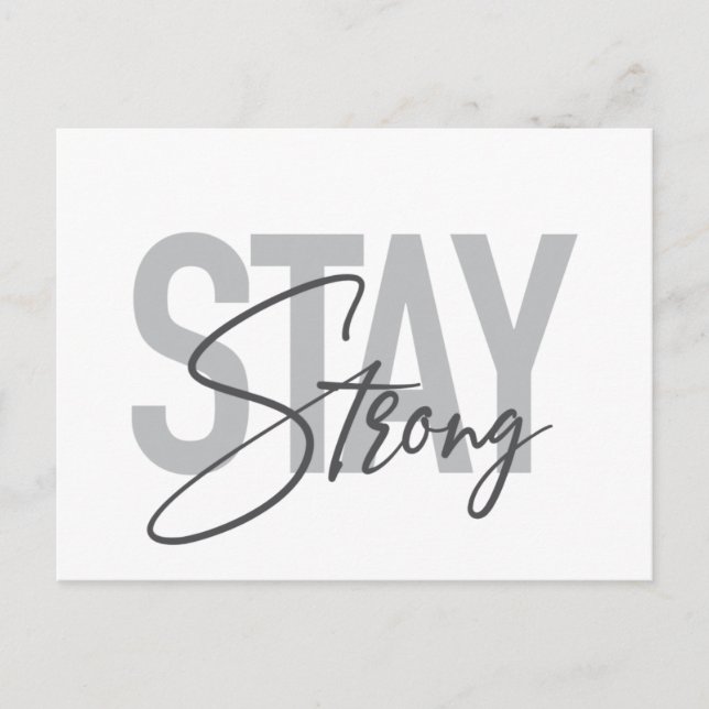 Modern, simple, cool urban typography Stay Strong Vykort (Framsida)
