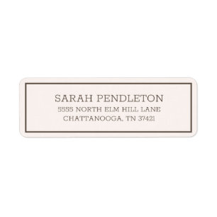 Modern Simple Cream Brown Returadress Etikett
