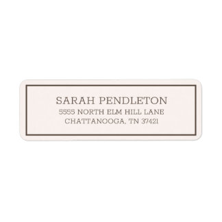 Modern Simple Cream Brown Returadress Etikett