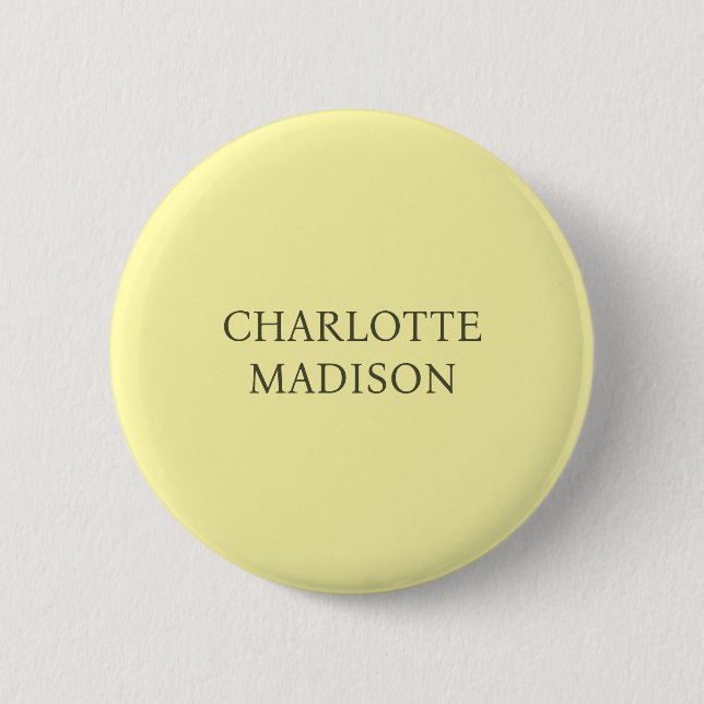 Modern Simple Cream Trendy Minimalist Plain Name Knapp (Framsida)