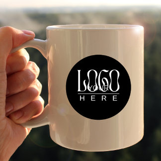 Modern Simple Custom Business Logo Branded Kaffemugg