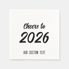 Modern Simple Custom Script 2026 New Years Party Pappersservett