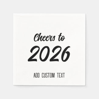 Modern Simple Custom Script 2026 New Years Party Pappersservett
