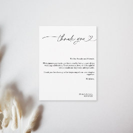 Modern Simple Elegant Black and White Heart Tack Kort