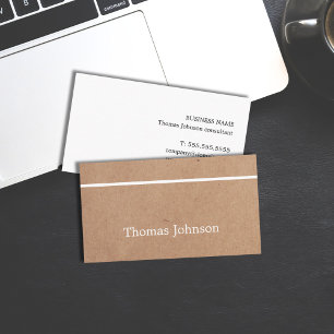 Modern Simple Elegant White Rand tryckt Kraft Visitkort