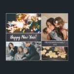 Modern Simple Family Photo Collage Gott nytt år Helg Vykort<br><div class="desc">Dina vackra familjefotografier förtjänar att delas under den här tiden på året när du skickar varm önskemål. Anpassa den här moderna nya årskortsutformningen och anpassa den till din familj hälsning. "Gott nytt år" på framsidan med modernt handskriftsformat stil-typografi. Anpassad bara för dig.</div>