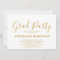 Modern Simple Gold Script Graduation Party