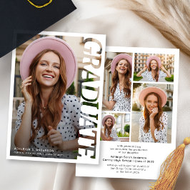 Modern Simple Graduate 4 Photo Collage Graduation  Meddelande