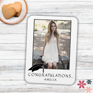 Modern Simple Grattis Studenten Photo Magnet