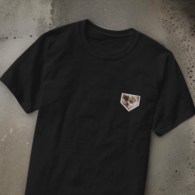 Modern Simple Grunge Anpassningsbar Badge Pet Phot T Shirt (Skapare uppladdad)