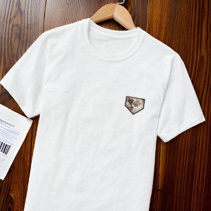 Modern Simple Grunge Anpassningsbar Badge Pet Phot T Shirt