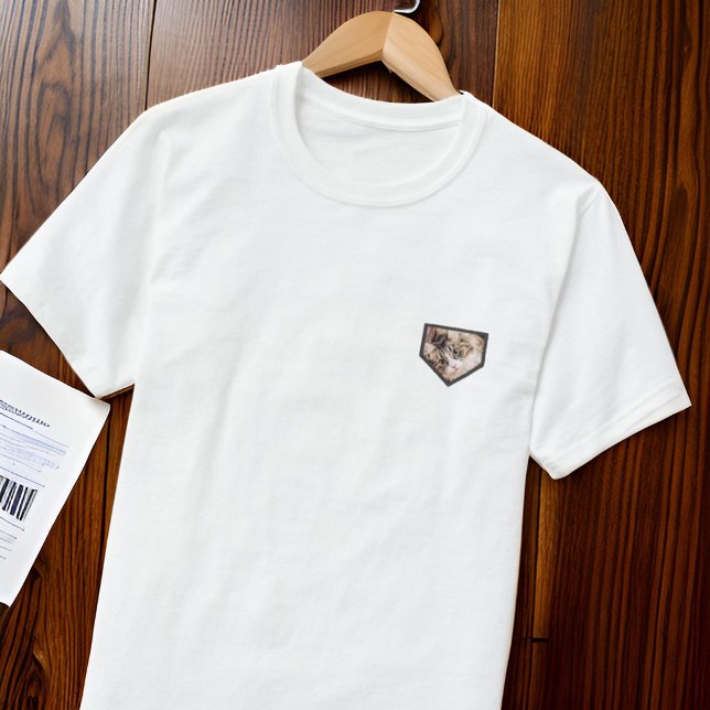 Modern Simple Grunge Anpassningsbar Badge Pet Phot T Shirt (Skapare uppladdad)