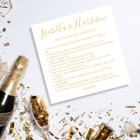 Modern Simple Guld Roligt Facts Bröllop Napkins