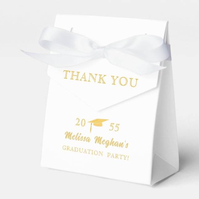 Modern Simple Guld Studentmössa Grad Party Presentaskar (Framsidan Sidan)
