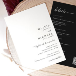 Modern Simple Handwriting All in One Wedding Inbjudningar
