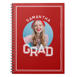 Modern Simple High School Grad Photo Studenten Anteckningsbok