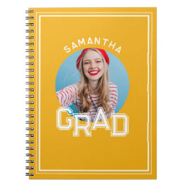 Modern Simple High School Grad Photo Studenten Anteckningsbok