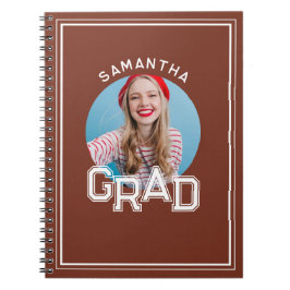 Modern Simple High School Grad Photo Studenten Anteckningsbok