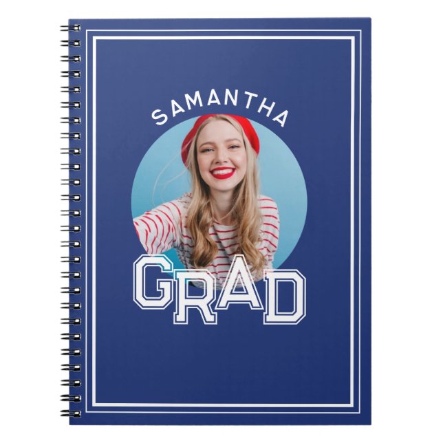 Modern Simple High School Grad Photo Studenten Anteckningsbok (Framsidan)