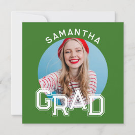 Modern Simple High School Grad Photo Studenten Inbjudningar