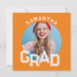 Modern Simple High School Grad Photo Studenten Inbjudningar