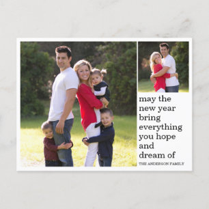 Modern Simple Hope Dreams Gott nytt år Photo Helg Vykort