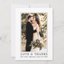 Modern Simple Kärlek och tack Bröllop Photo