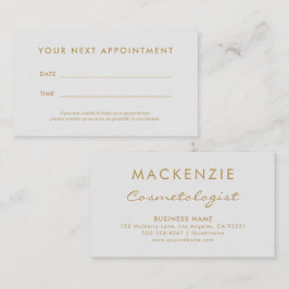 Modern Simple Light Grått Salon Tidsbeställning Kort