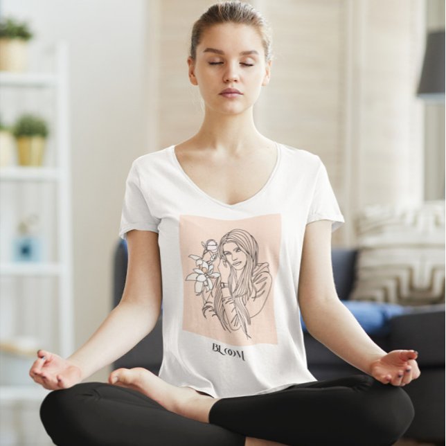 Modern Simple Line Art Black, Boho Bohemian T Shirt (Skapare uppladdad)